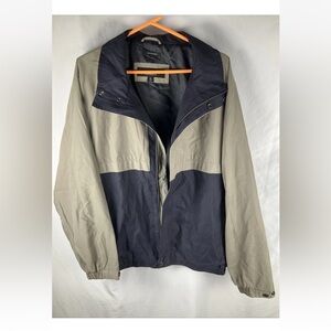 Claiborne Mens XL Black/Khaki‎ Micorfiber Full Zip Lightweight Jacket